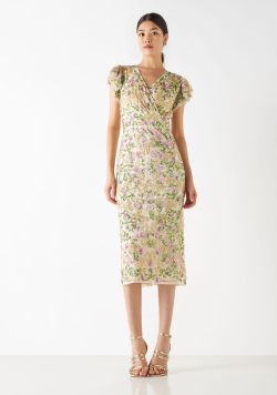 Enchanted Garden Embroidered Midi Dress