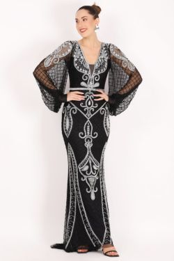 Elegant Black Embellished Gown